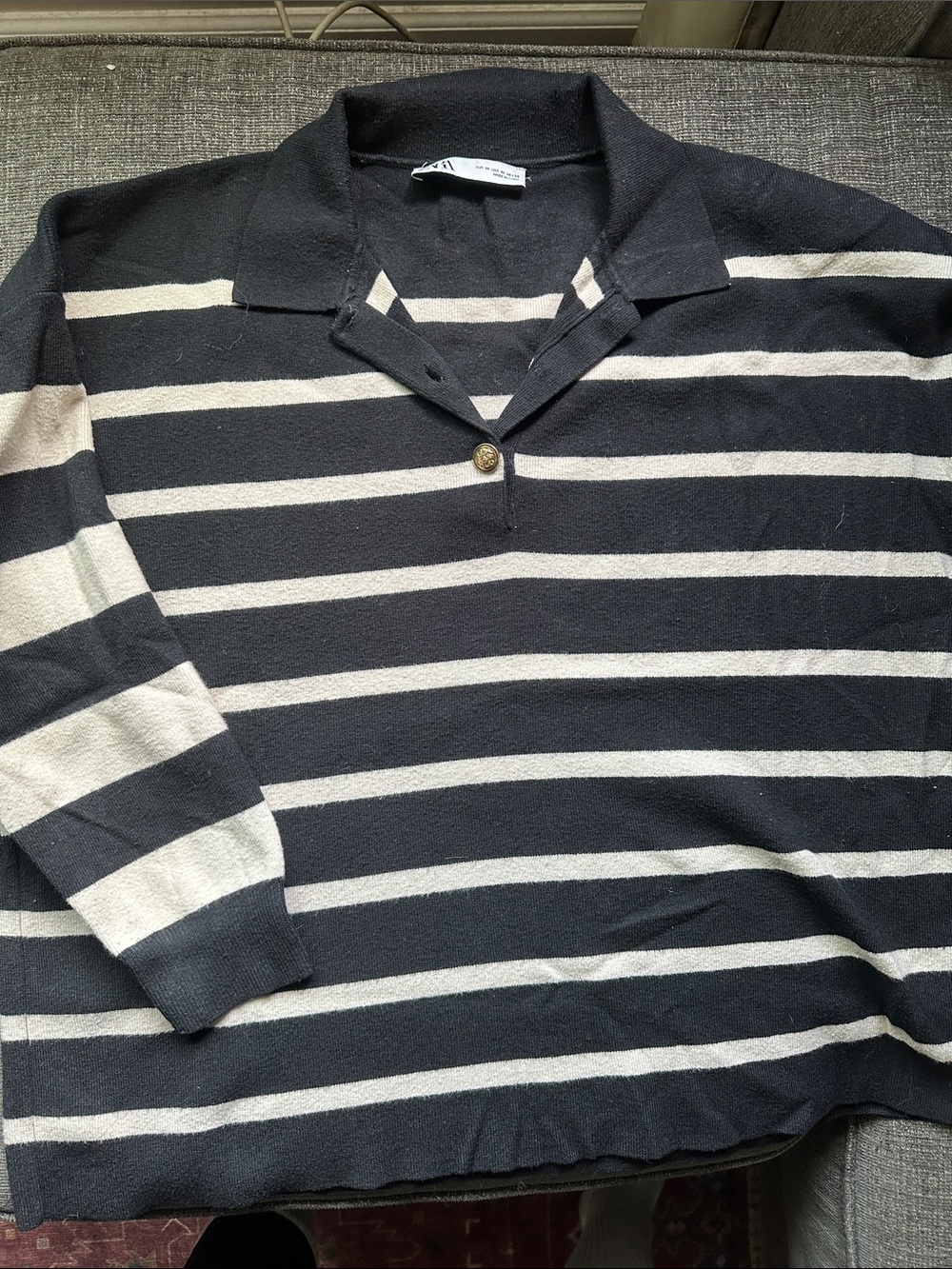 Zara Striped Button Sweater